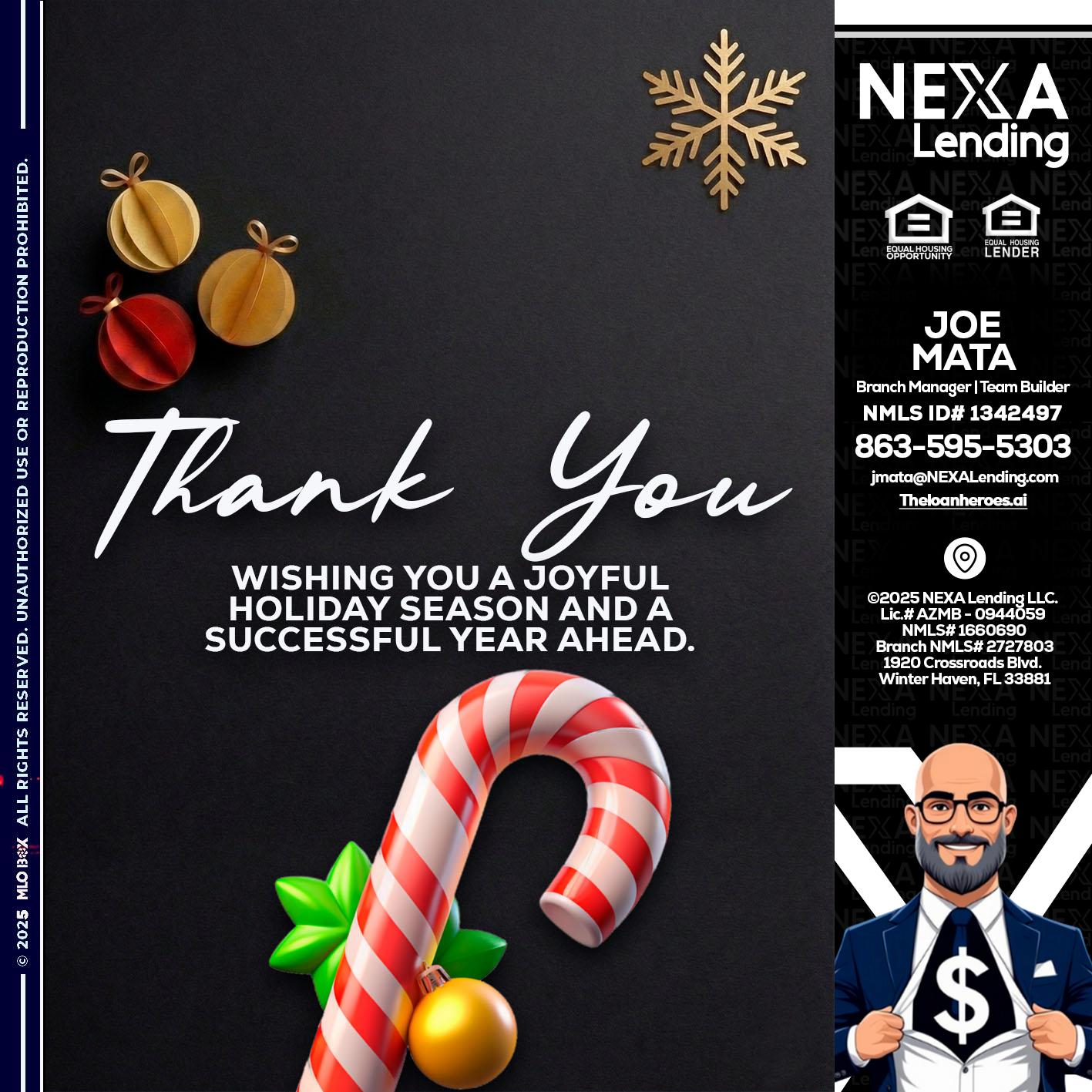 THANK YOU - Joe Mata -Branch Manager | Team Builder