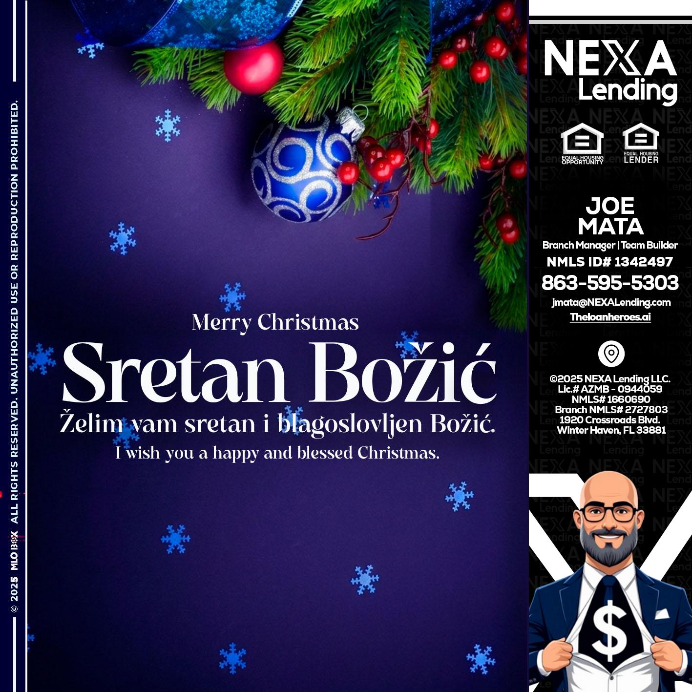 Sretan Božić - Joe Mata -Branch Manager | Team Builder