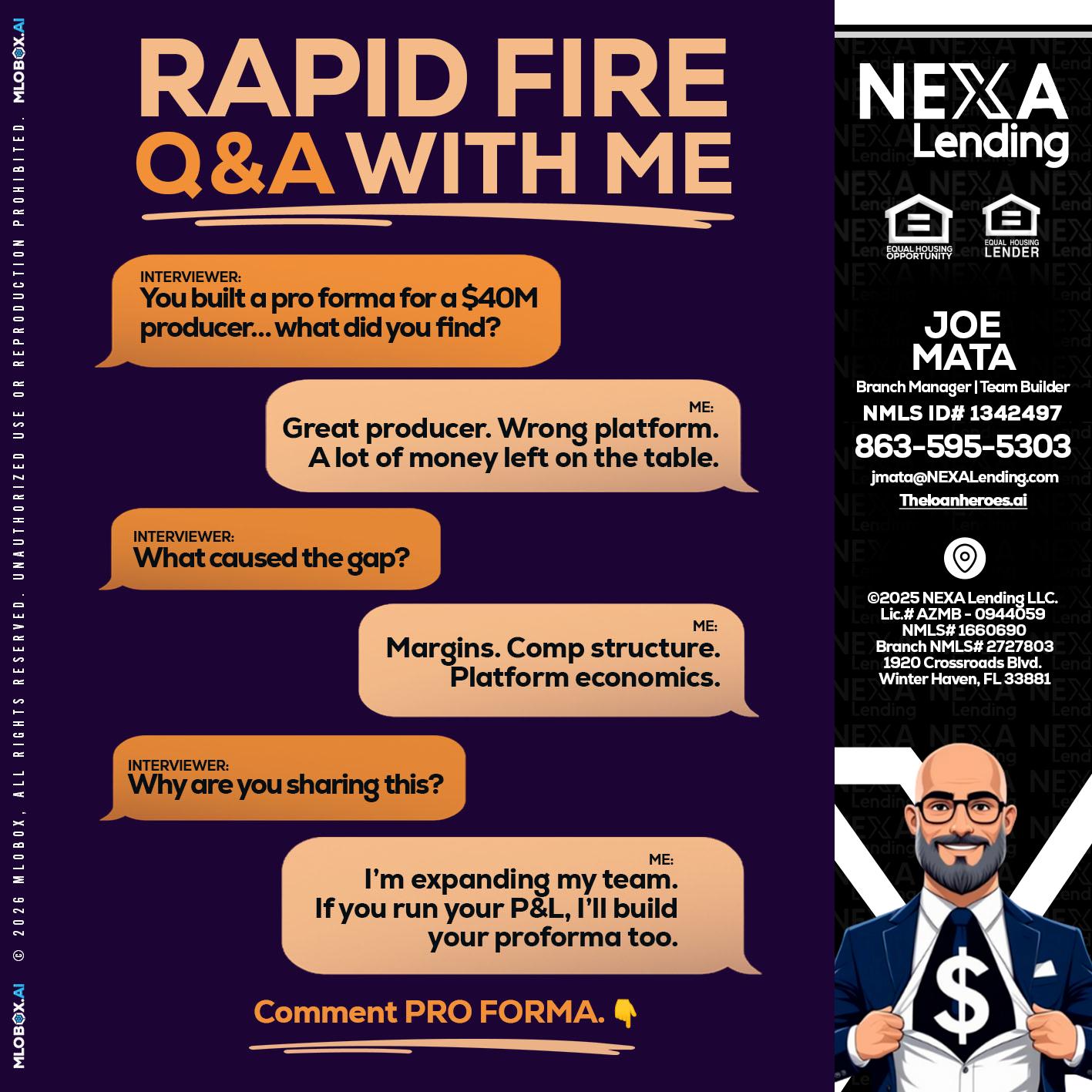 RAPID FIRE - Joe Mata -Branch Manager | Team Builder