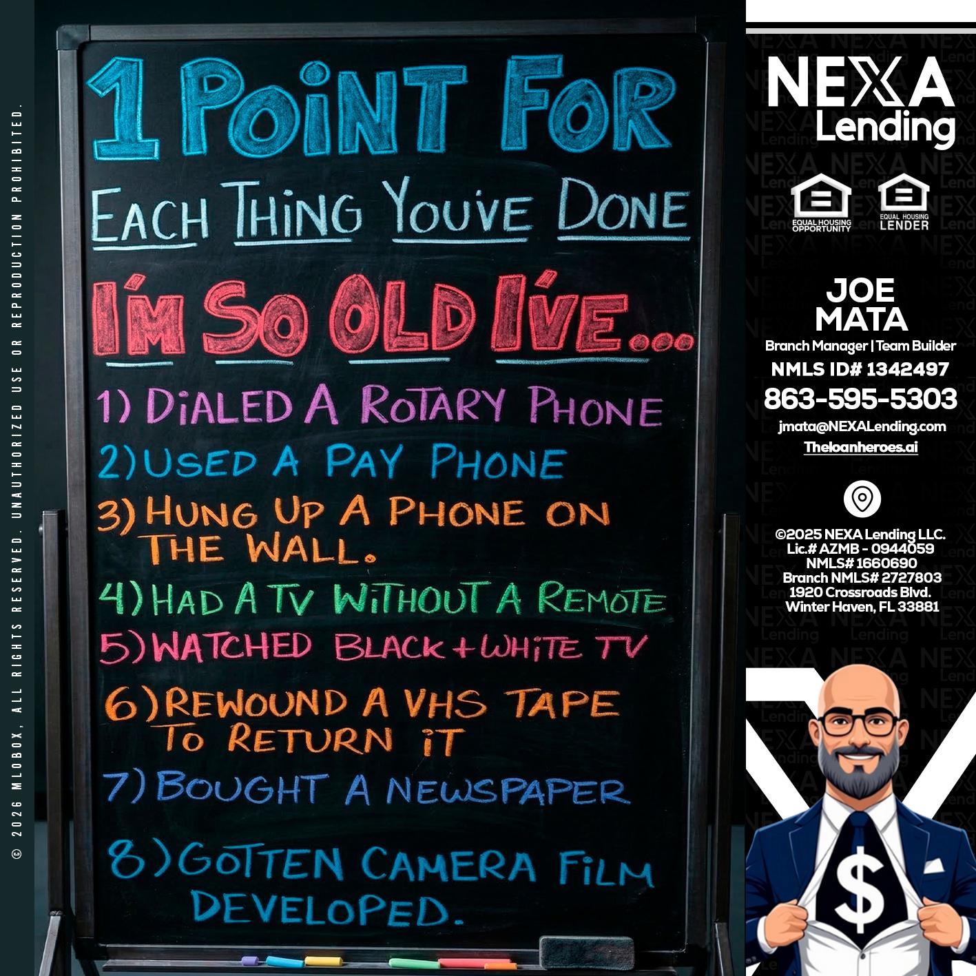 1 point for - Joe Mata -Branch Manager | Team Builder