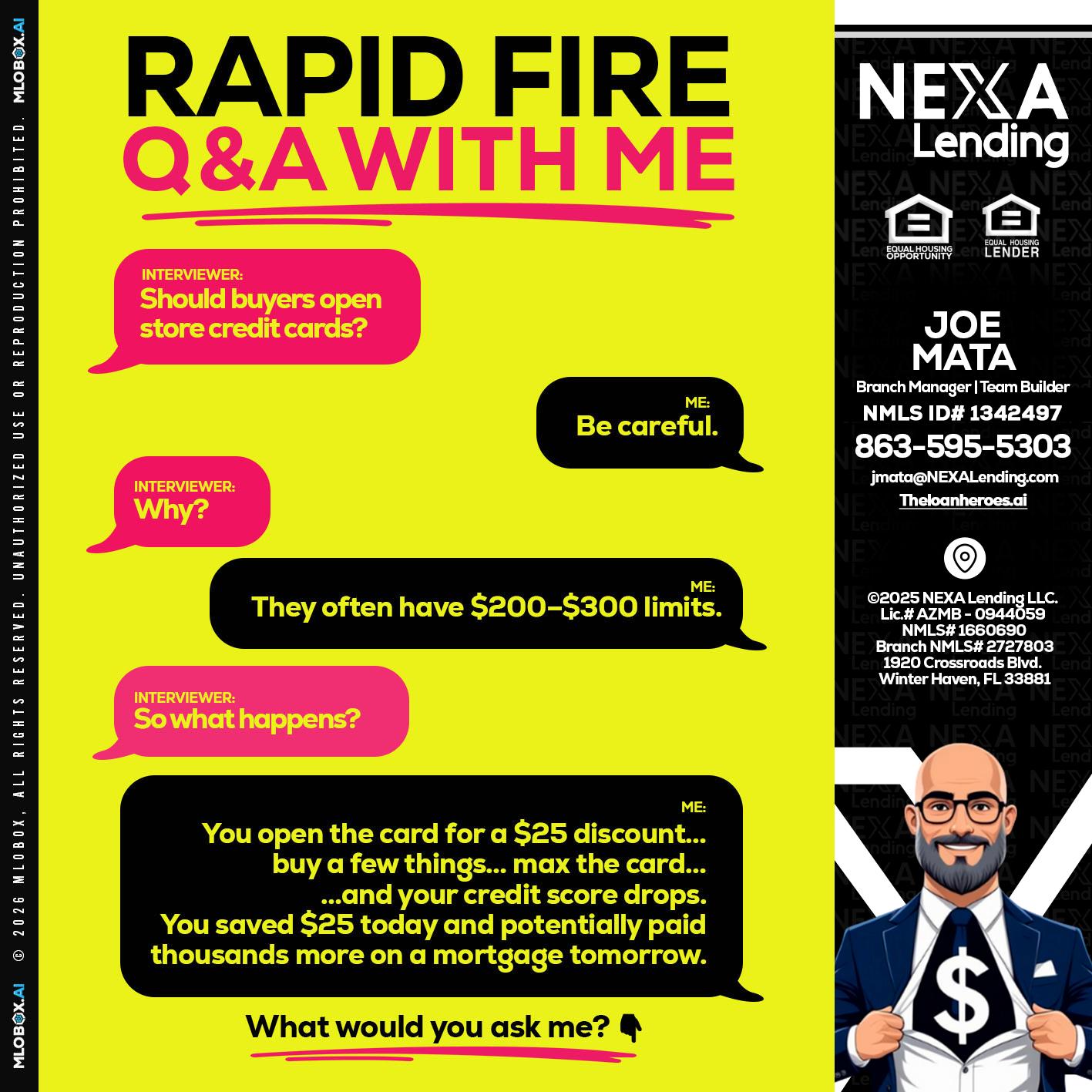 RAPID FIRE Q&A - Joe Mata -Branch Manager | Team Builder