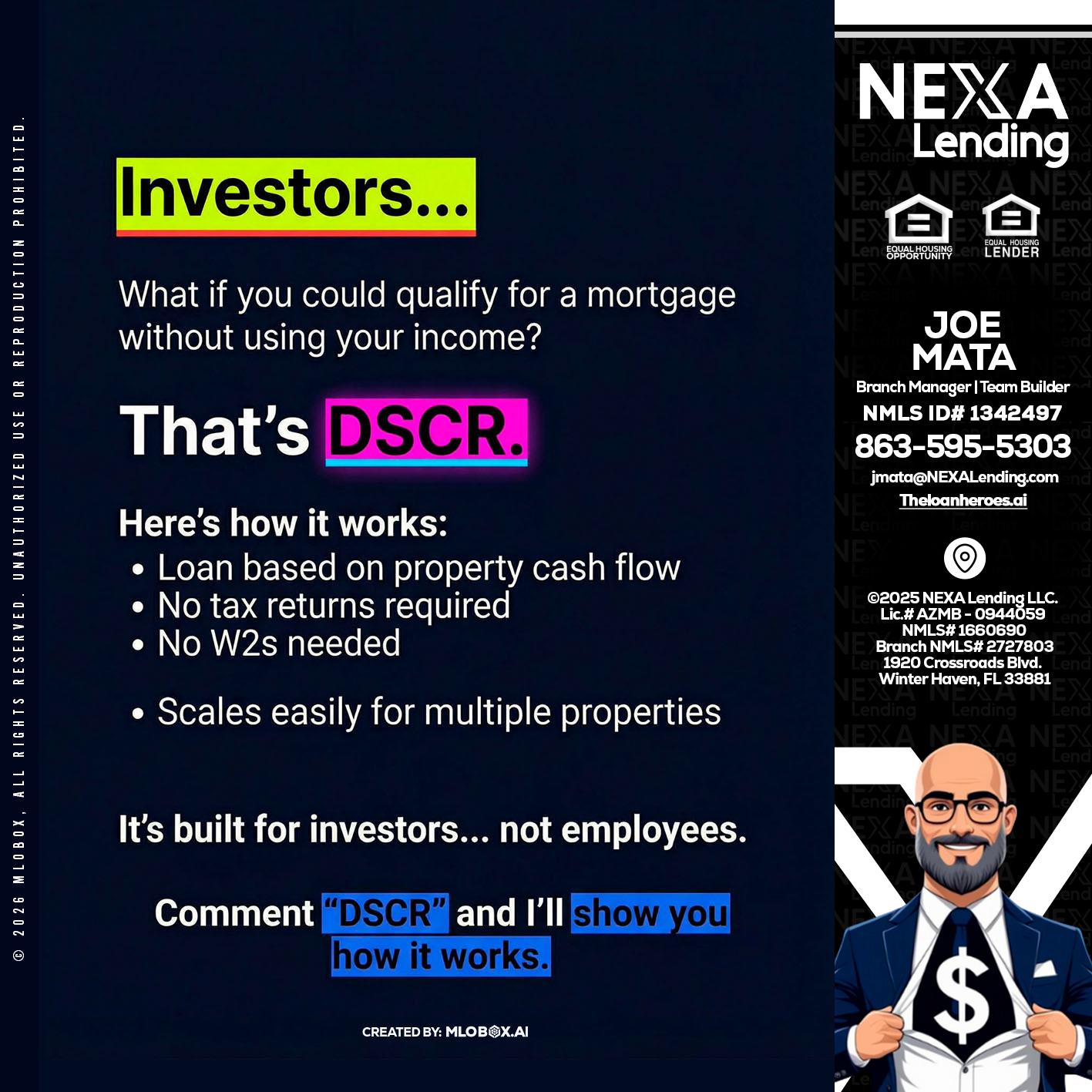 INVESTORS - Joe Mata -Branch Manager | Team Builder