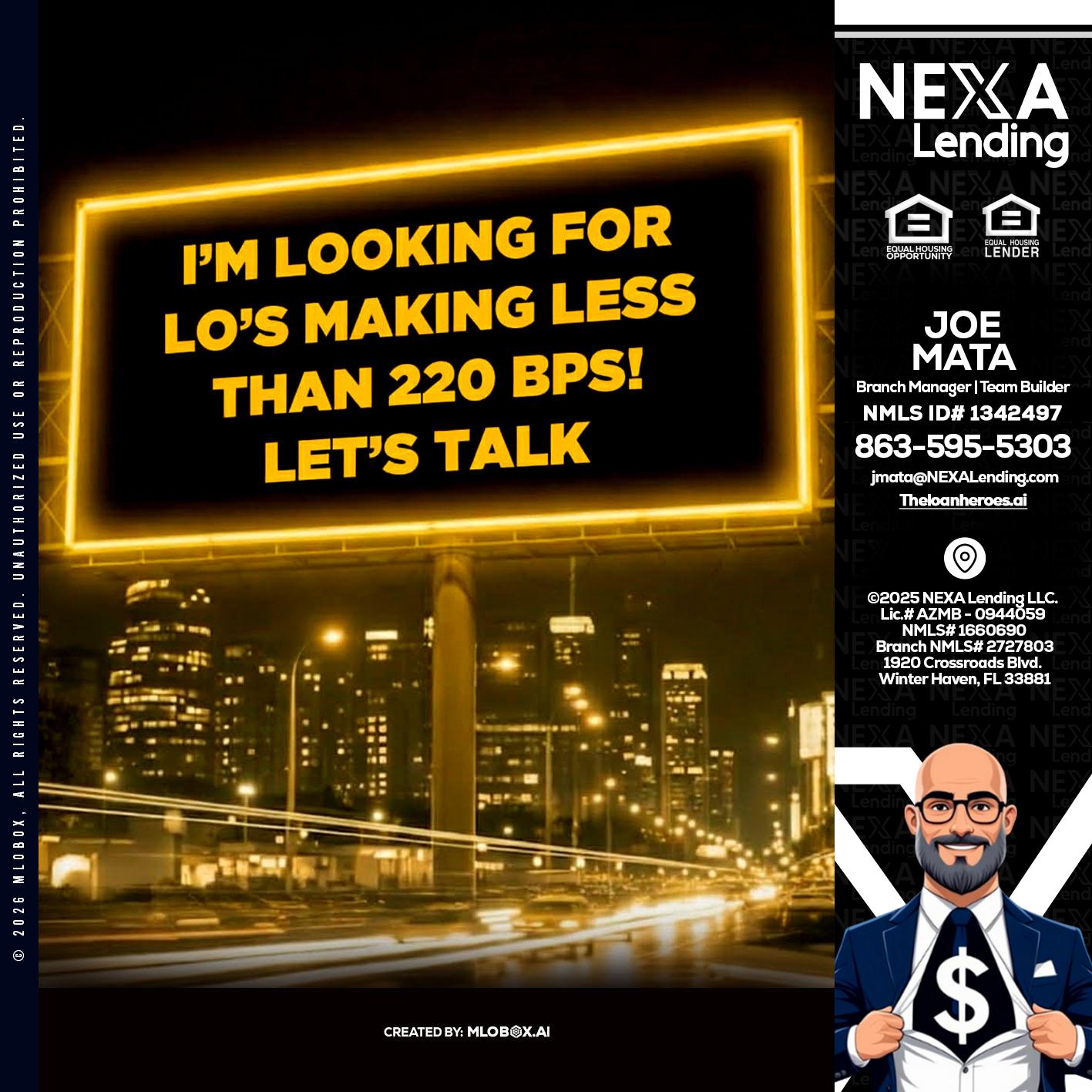 Looking for MLOs - Joe Mata -Branch Manager | Team Builder