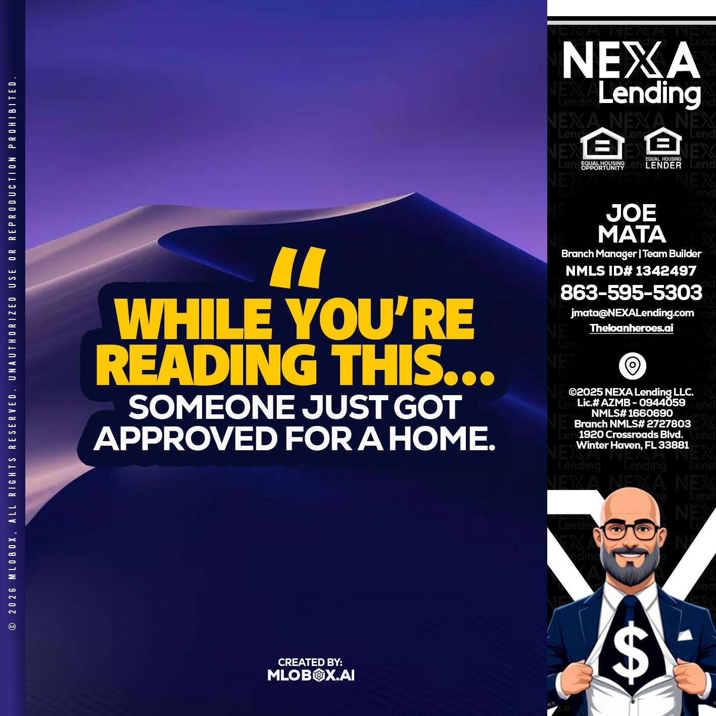 WHILE YOU - Joe Mata -Branch Manager | Team Builder