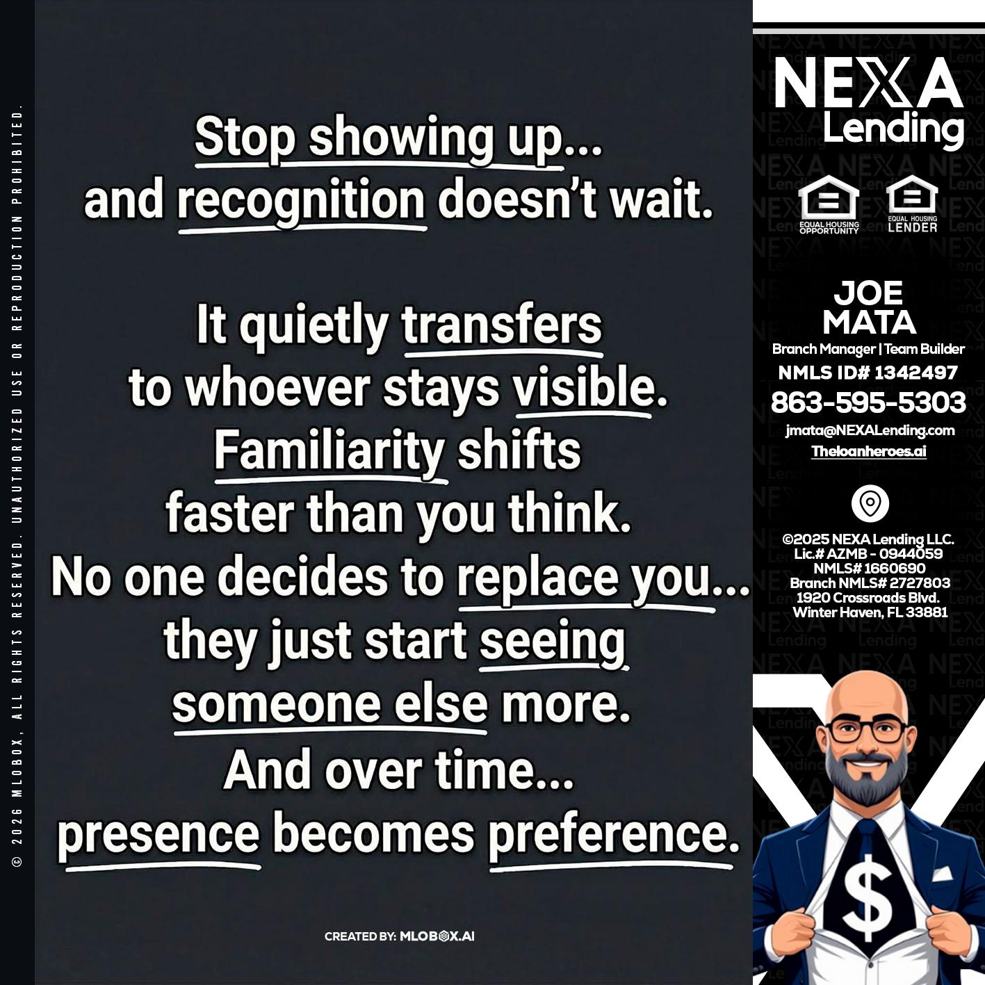 STOP SHOWING - Joe Mata -Branch Manager | Team Builder