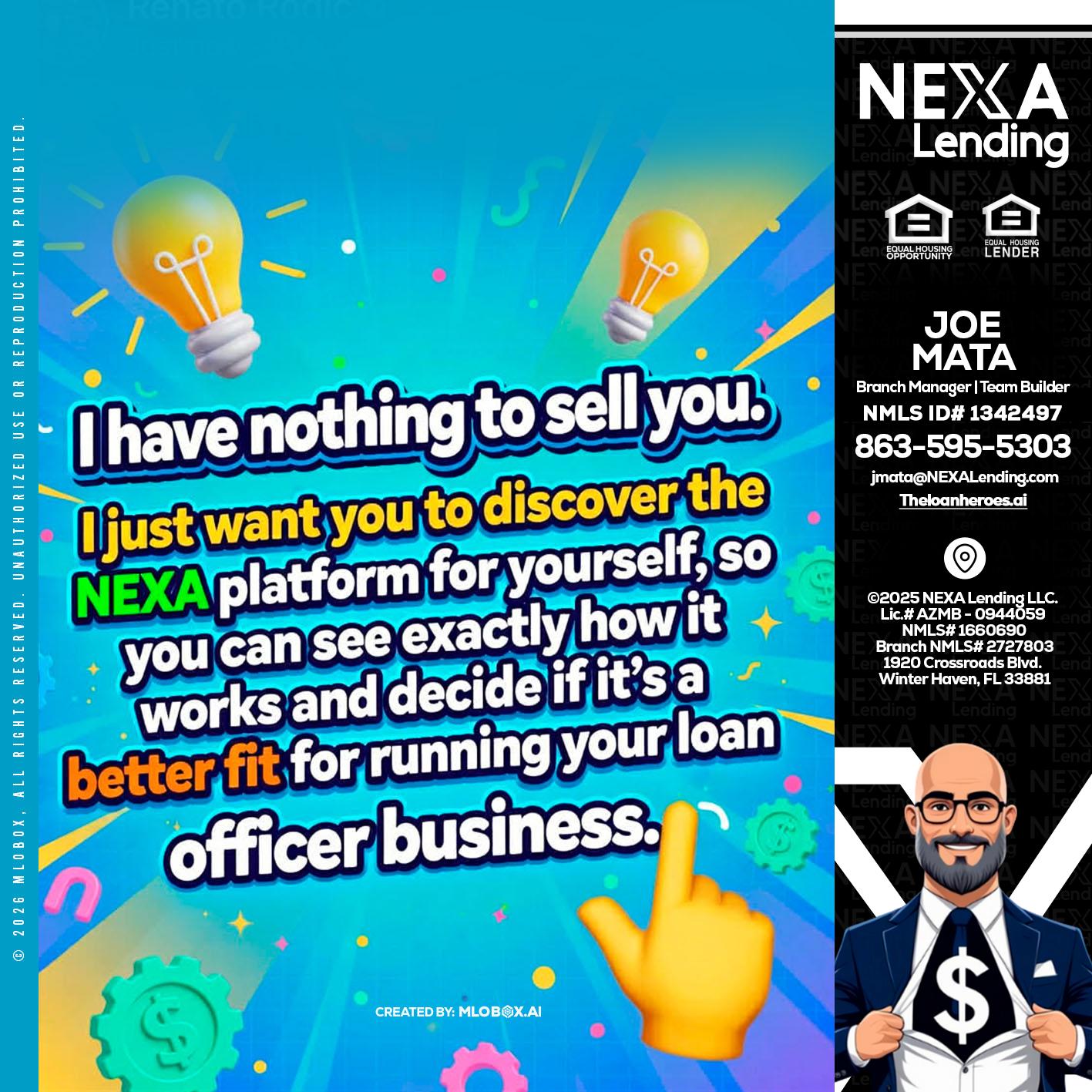 I HAVE NOTHING - Joe Mata -Branch Manager | Team Builder