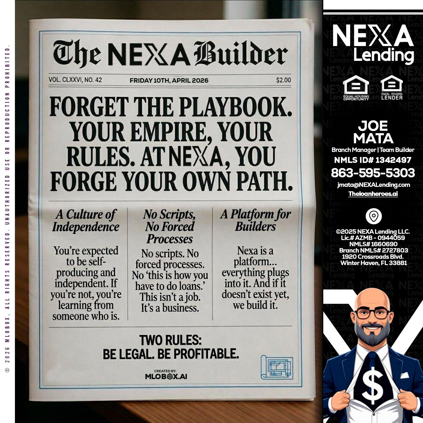 THE NEXA BUILDER - Joe Mata -Branch Manager | Team Builder