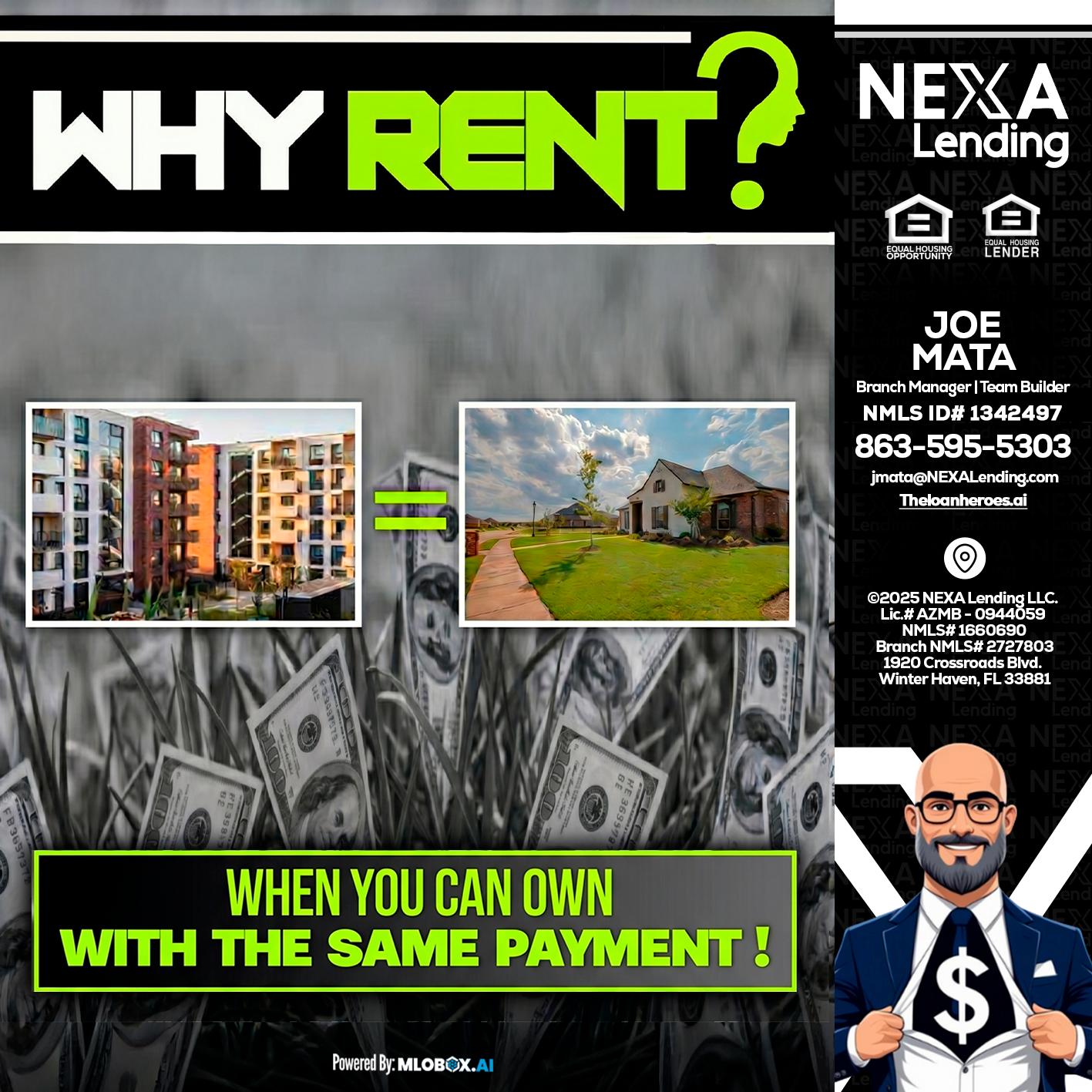 WHY RENT? - Joe Mata -Branch Manager | Team Builder