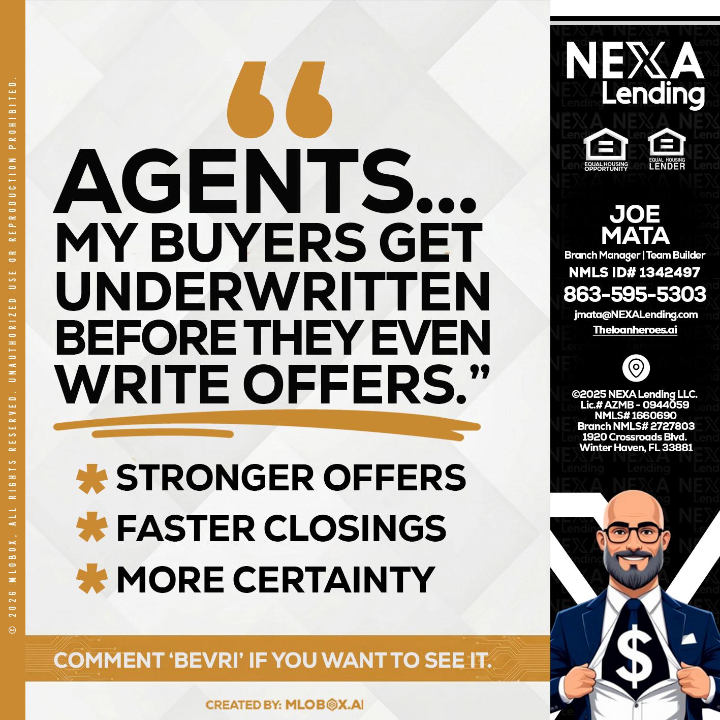 agents - Joe Mata -Branch Manager | Team Builder