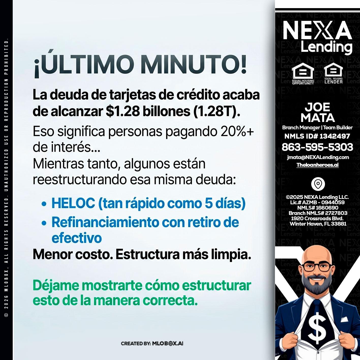 ultimo minuto - Joe Mata -Branch Manager | Team Builder