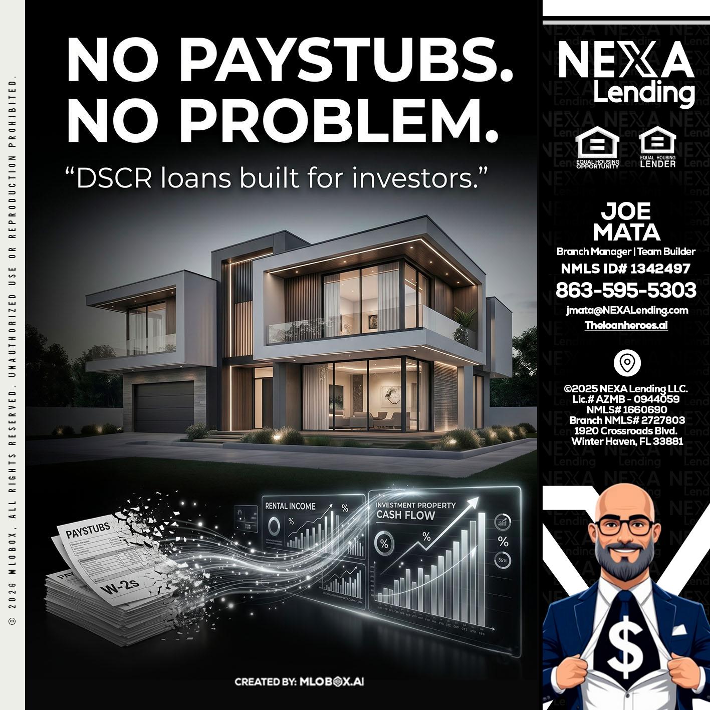 no paystub - Joe Mata -Branch Manager | Team Builder