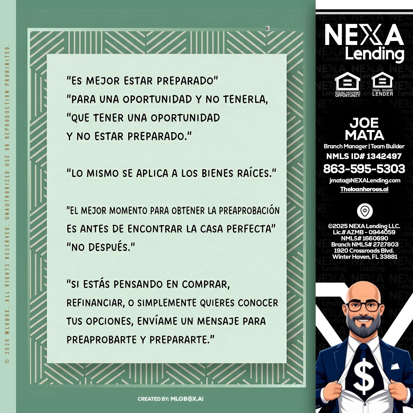 ES MEJOR ESTAR PREPARADO - Joe Mata -Branch Manager | Team Builder