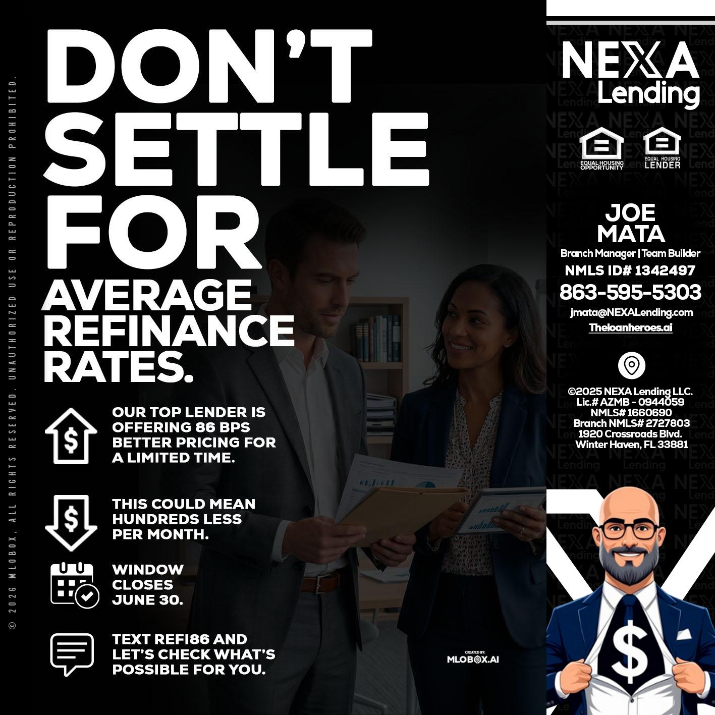 dont settle - Joe Mata -Branch Manager | Team Builder