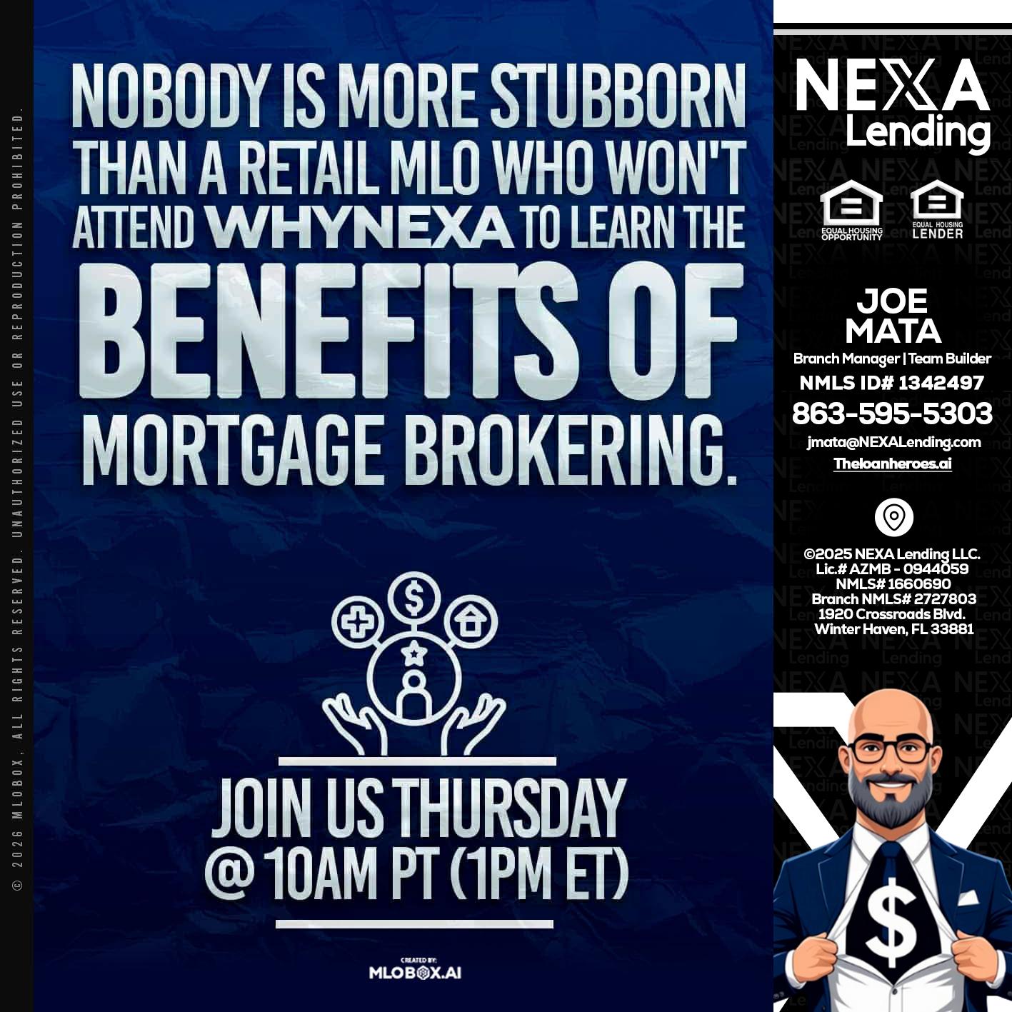 NOBODY IS MORE - Joe Mata -Branch Manager | Team Builder