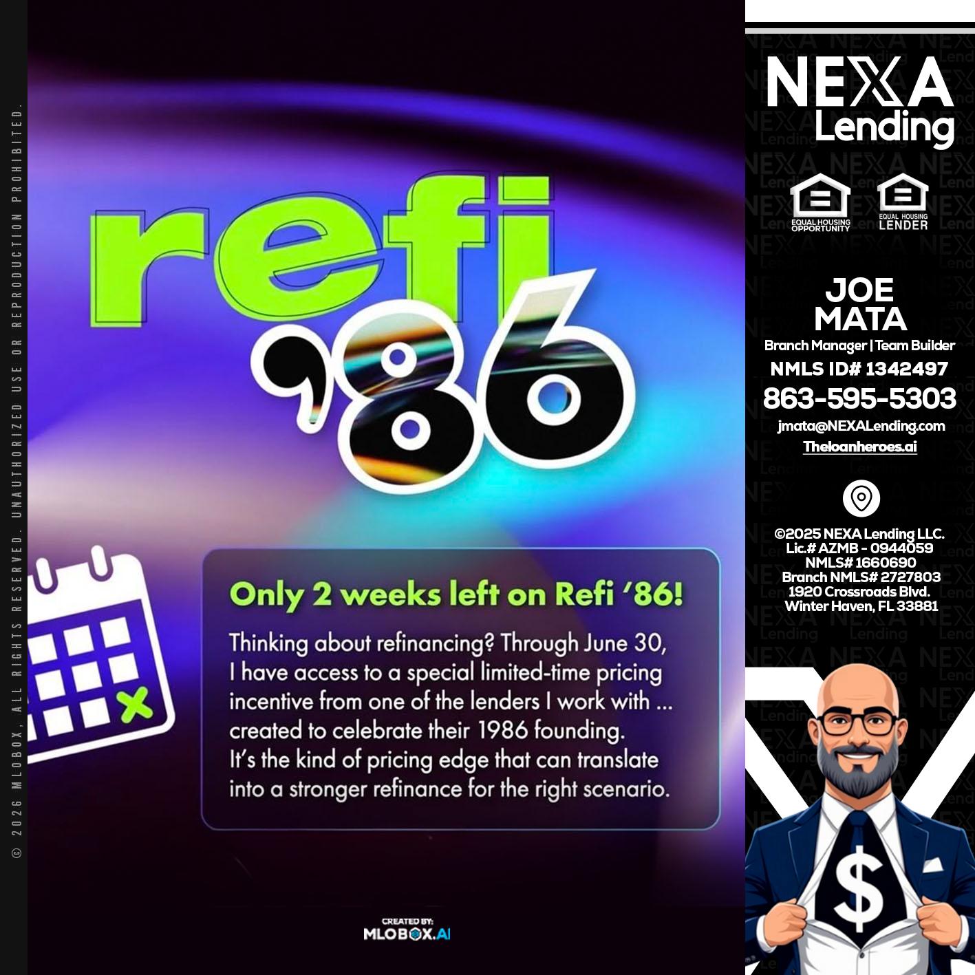 REFI 86 - Joe Mata -Branch Manager | Team Builder