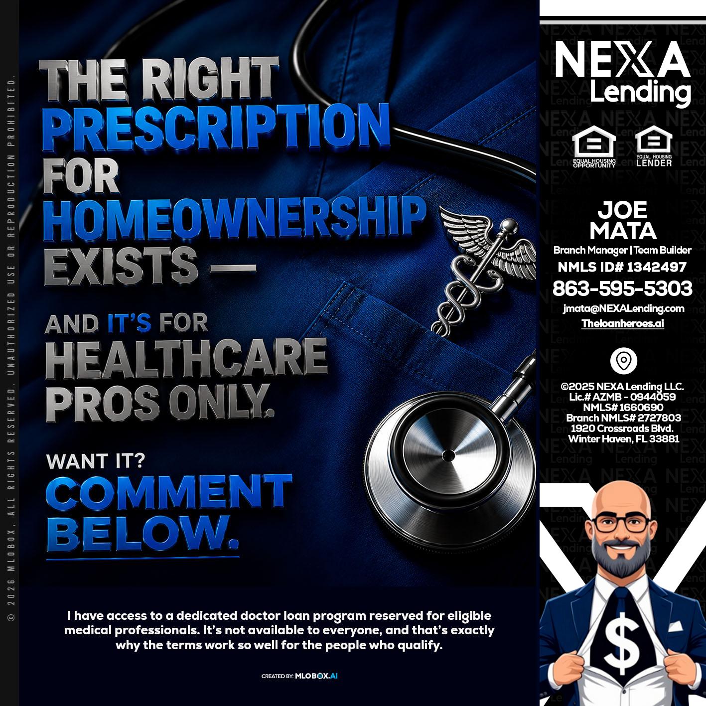 THE RIGHT PRESCRIPTION - Joe Mata -Branch Manager | Team Builder