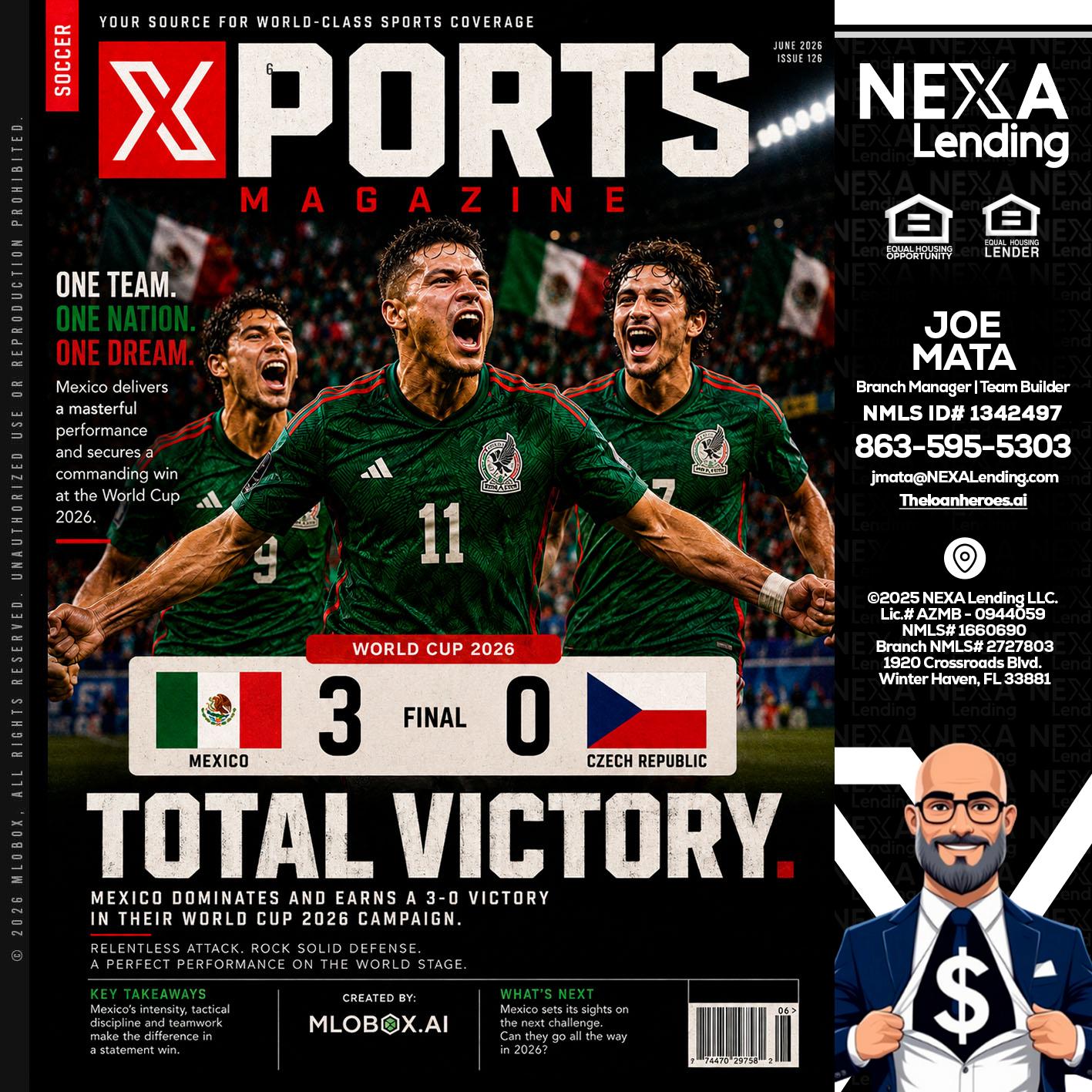 World Cup 2026 MEX 1-0 CZECH - Joe Mata -Branch Manager | Team Builder