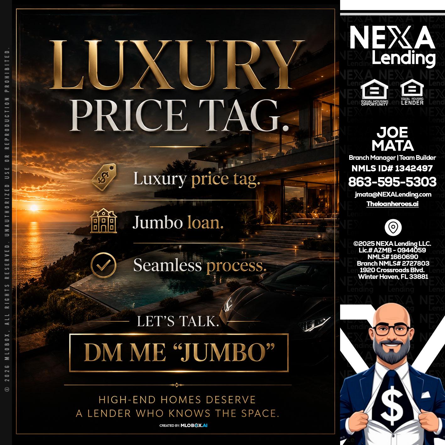 LUXURY PRICE - Joe Mata -Branch Manager | Team Builder