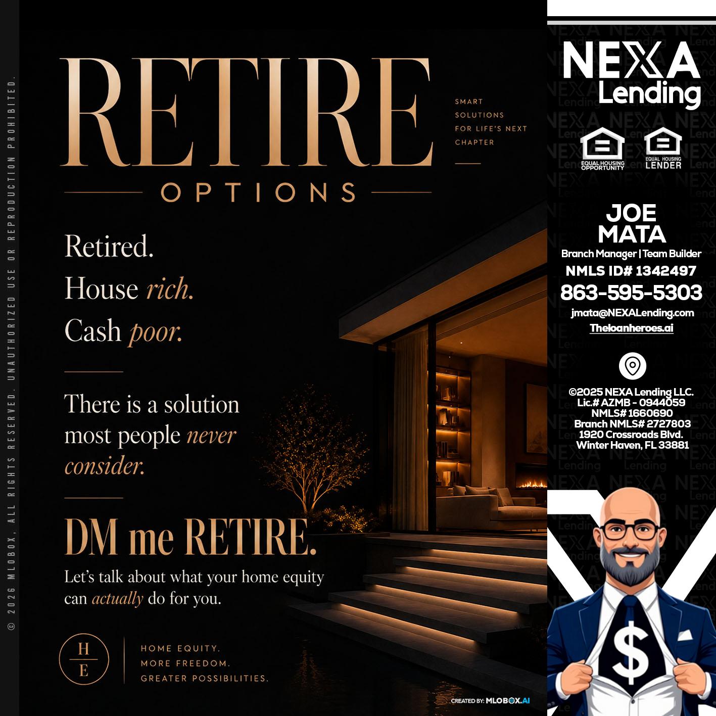 RETIRE LOANS - Joe Mata -Branch Manager | Team Builder