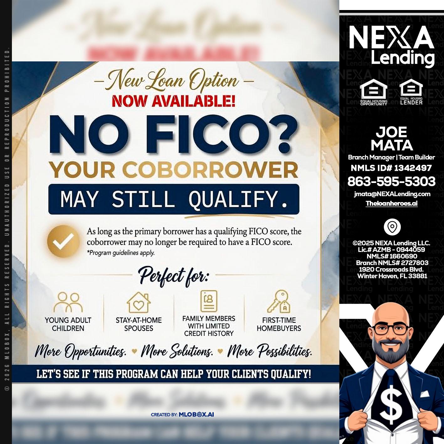 NO FICO? - Joe Mata -Branch Manager | Team Builder