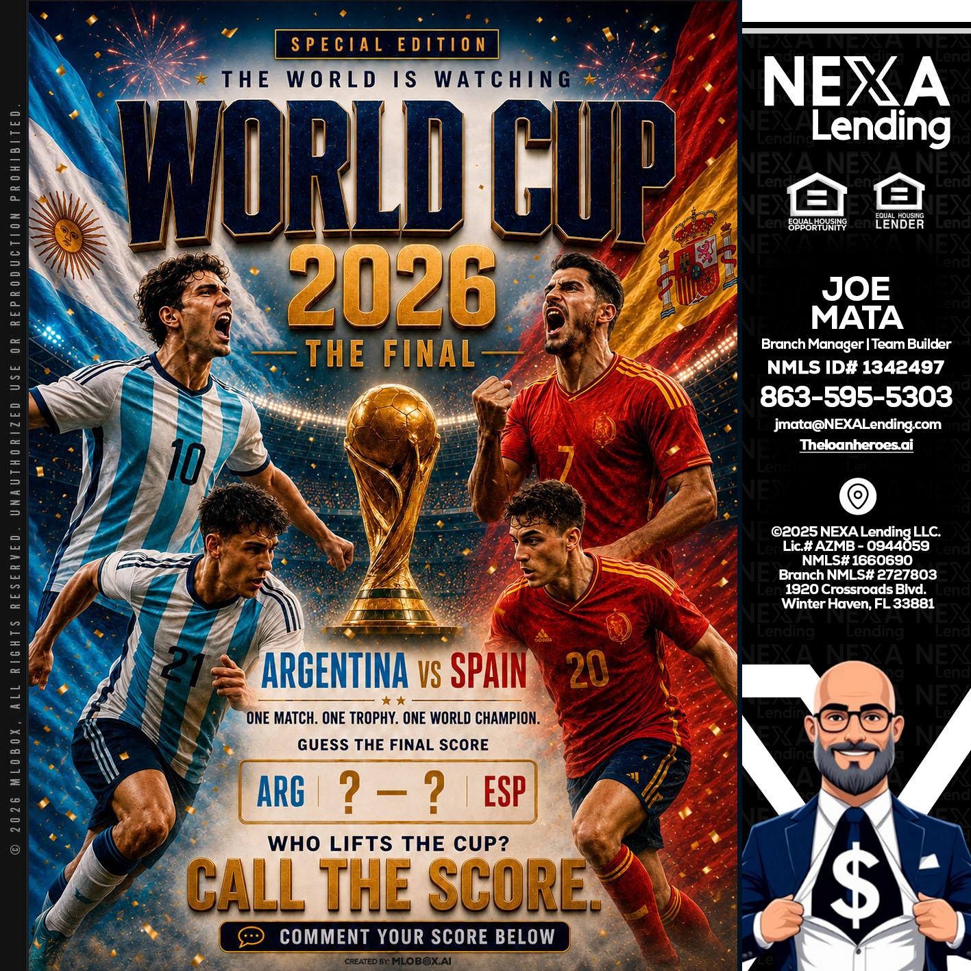 World Cup 2026 finals - Joe Mata -Branch Manager | Team Builder