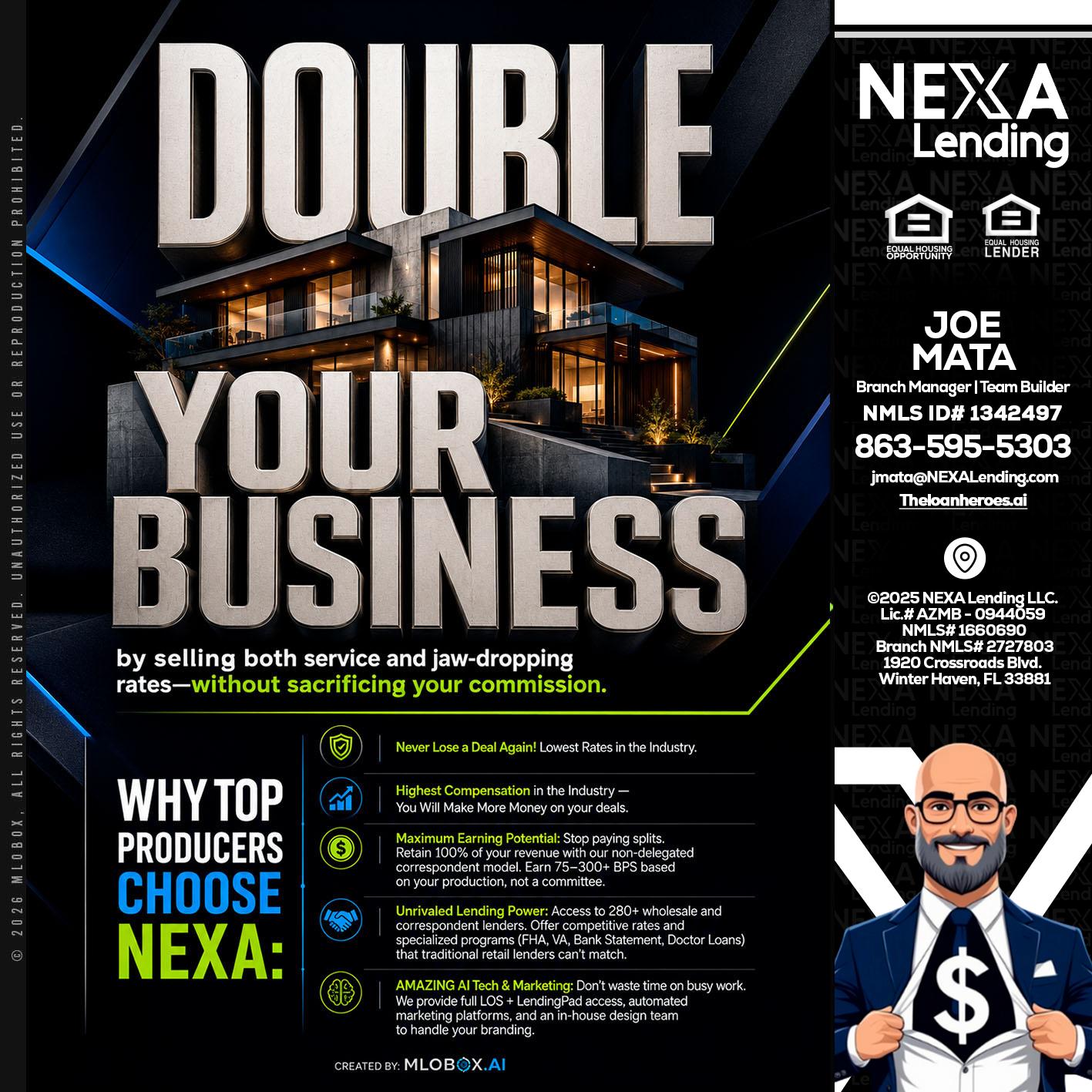 DOUBLE YOUR BUSINESS - Joe Mata -Branch Manager | Team Builder